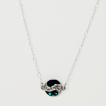 Load image into Gallery viewer, 16 &quot; Blue &amp; Green Yin Yang Argentium Silver Necklace
