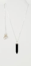 Load image into Gallery viewer, 29&quot; Sterling Silver Long &amp; Short Chain with a 2&quot; Black Onyx Crystal and a Beautiful Clasp
