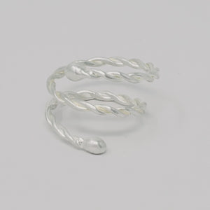 Twisted Fine Silver Ring - Double Wrapped