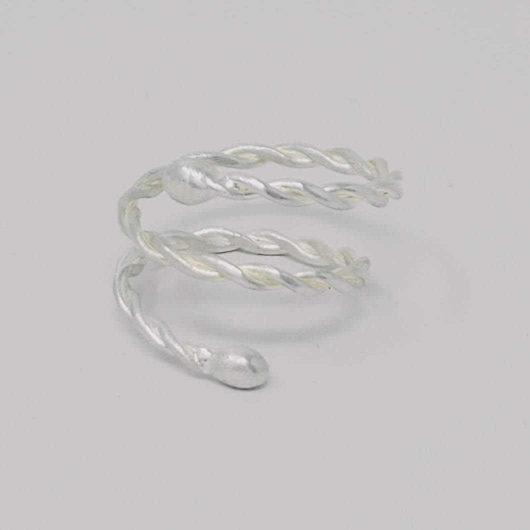 Twisted Fine Silver Ring - Double Wrapped