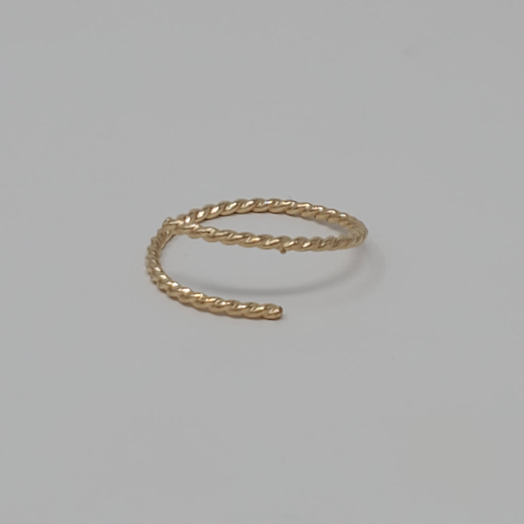 Haylee's Favorite - Handcrafted adjustable Gold-Filled Twisted Ring