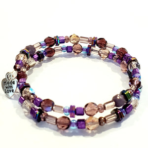 Double Wrap Beaded Wire Bracelet