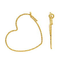 Load image into Gallery viewer, 14k Gold-Filled, Diamond Cut, 20mm Heart - Hoop Earrings.
