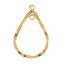 Load image into Gallery viewer, 14k Gold-Filled Wavy Teardrop on a Flat V Shaped Earwire
