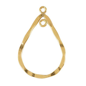 14k Gold-Filled Wavy Teardrop on a Flat V Shaped Earwire