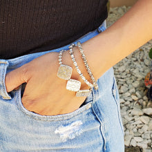 Load image into Gallery viewer, Mixed Metal Silver Beaded Wire Bracelet
