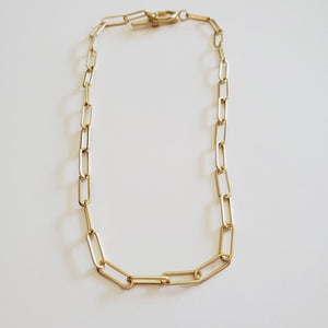 15" Gold Paperclip Mixed Metal Choker Necklace