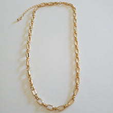 Load image into Gallery viewer, 16&quot;-19&quot; Mixed Metal Small Link Gold Necklace
