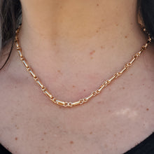 Load image into Gallery viewer, 16&quot;-19&quot; Mixed Metal Small Link Gold Necklace
