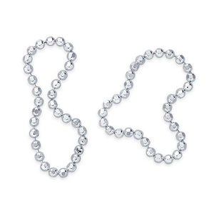 Sterling Silver Diamond-Cut Bead Chain Stackable Ring