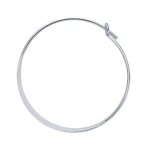 Sterling Silver Flattened 25mm Hoop Earring