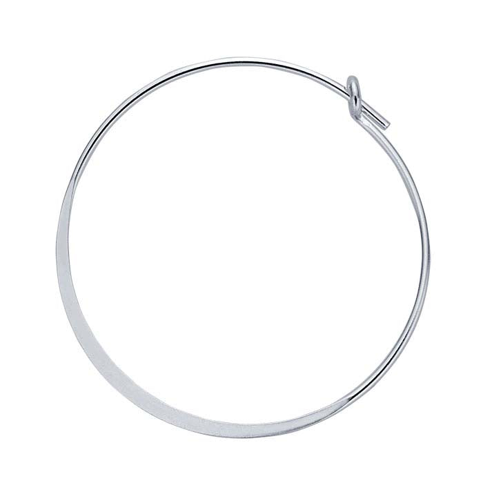 Sterling Silver Flattened 25mm Hoop Earring