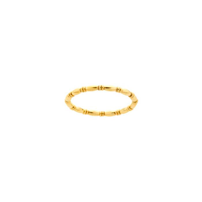 12k Gold-Filled 2mm Beaded Pattern Ring. Hand Crafted