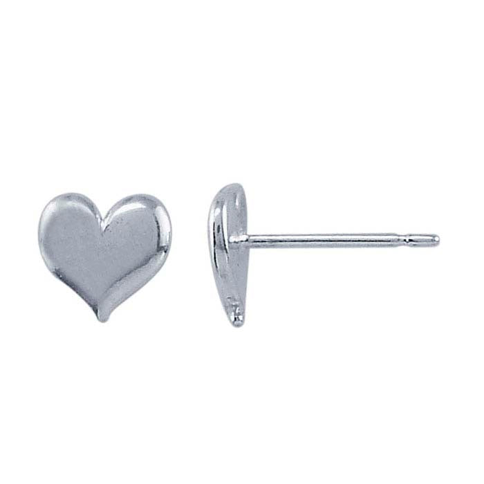 Sterling Silver Puffy Heart Post Earrings